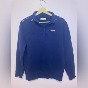 Vineyard Vines 100% Cotton‎ Dark Blue size women XS quarter zip whales pullover